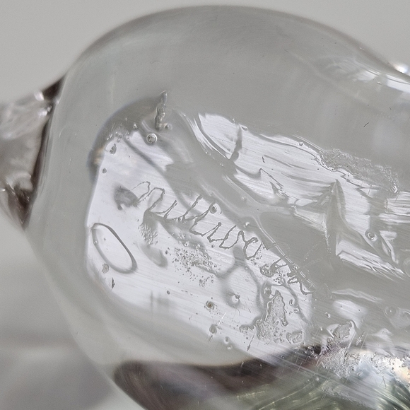 VINTAGE Clear Glass Cat Kitten Sculpture Figurine Decor Sphinx Position - Picture 5 of 6